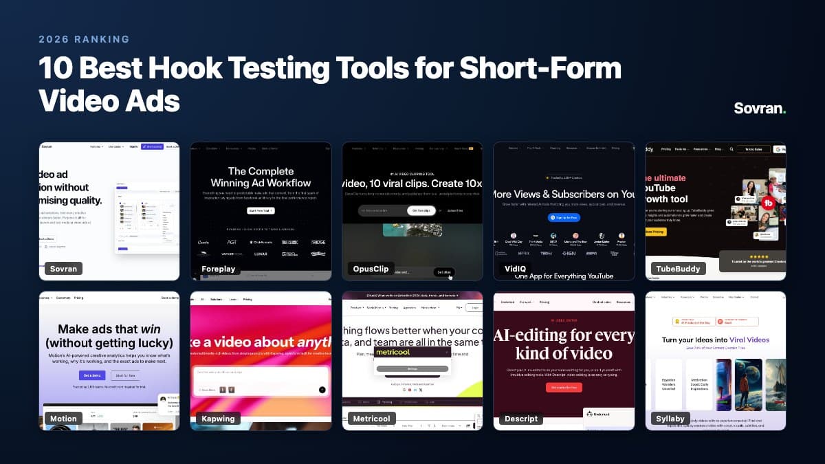 10 Best Hook Testing Tools for Video Ads (2026)