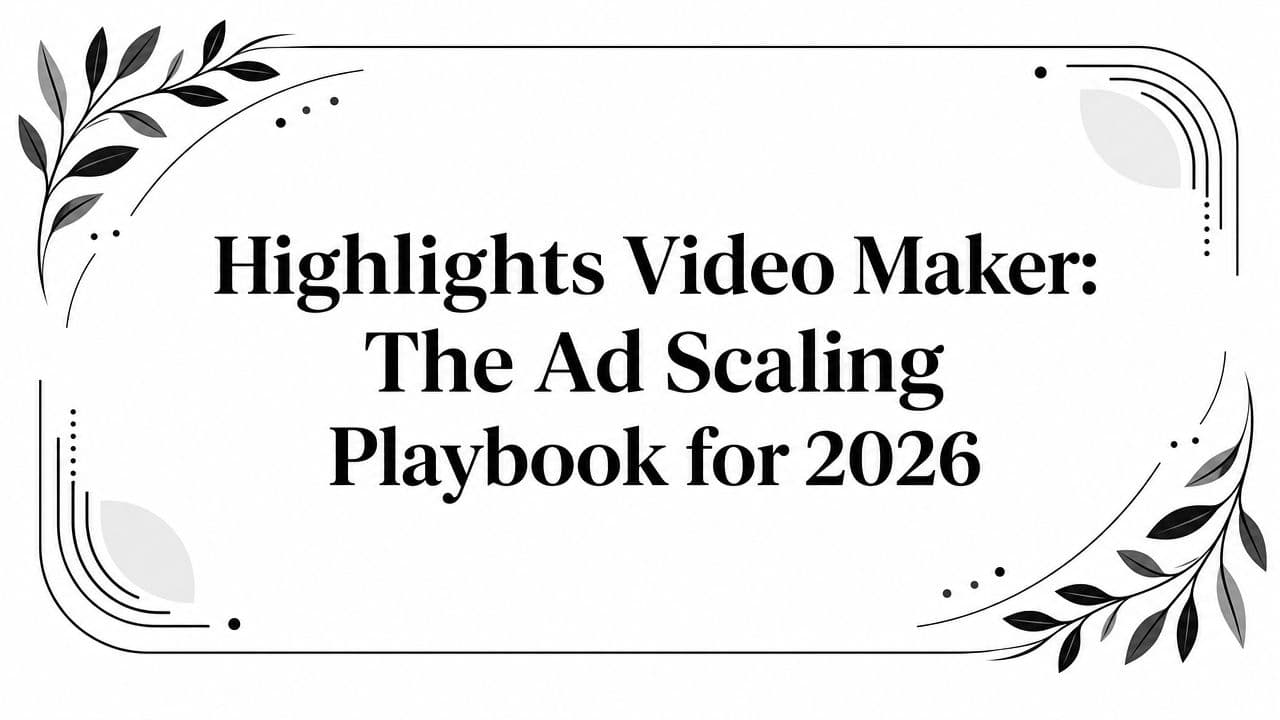 Highlights Video Maker: The Ad Scaling Playbook for 2026